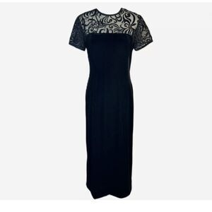 Vintage 90s Velvet Maxi Dress Witchy Whimsical Goth Grunge Y2K Size 4